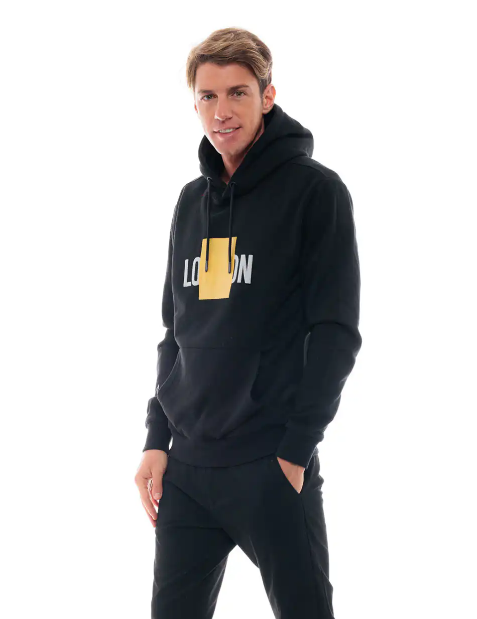 Biston fashion ανδρική μπλούζα με ψηλό γιακά 48-206-054 BLACK