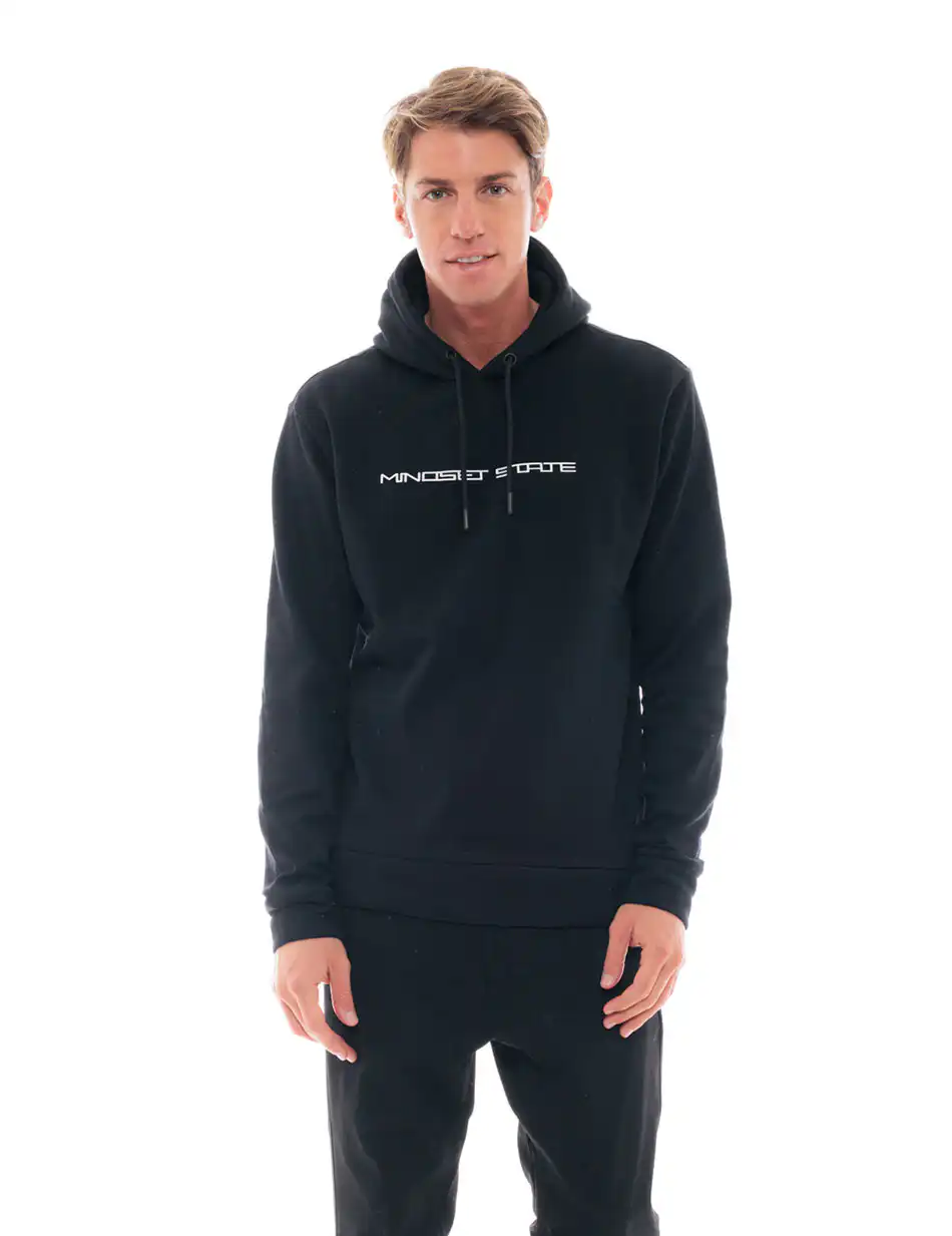 Biston fashion ανδρική φούτερ μπλούζα με κουκούλα και τύπωμα 48-206-056 BLACK