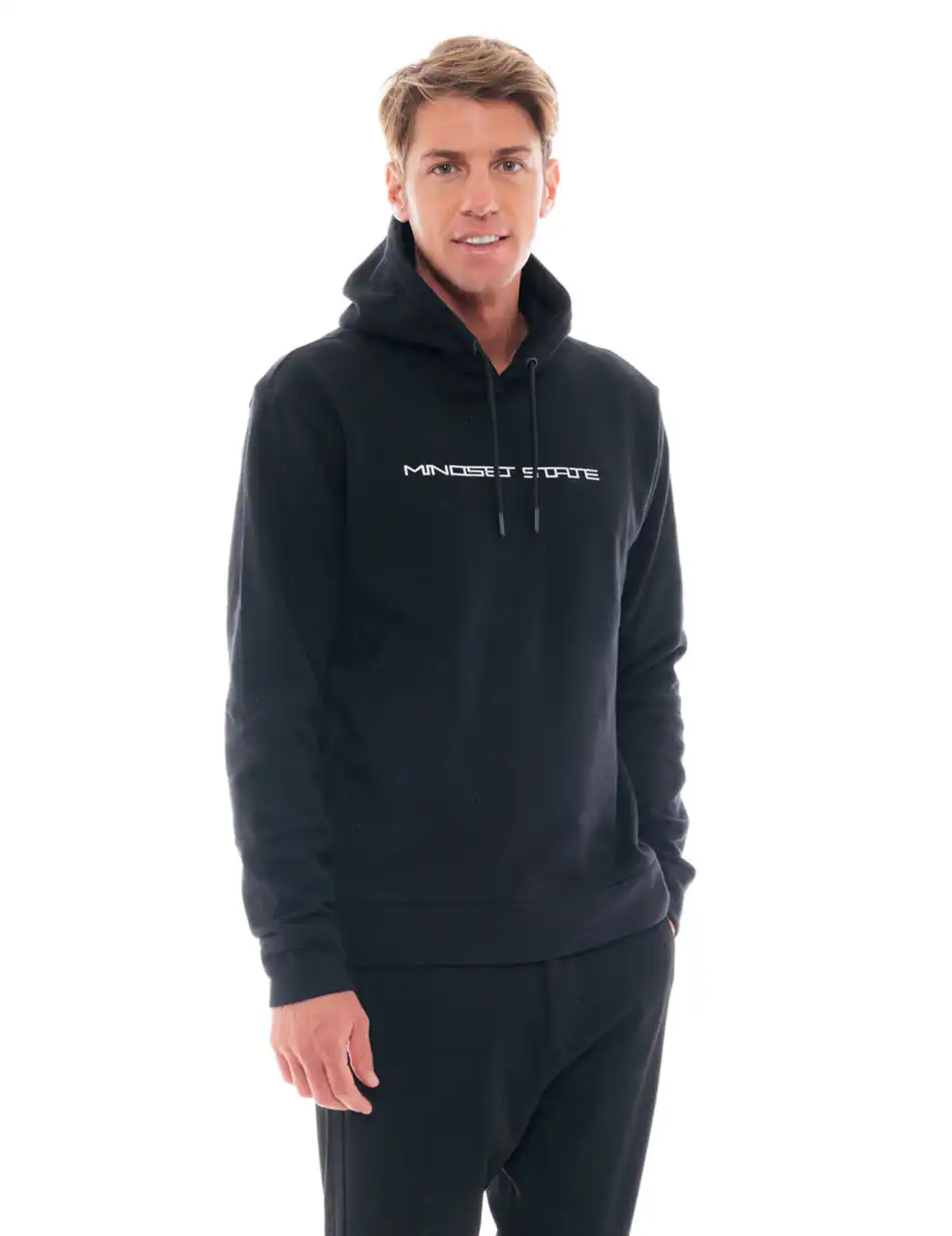 Biston fashion ανδρική φούτερ μπλούζα με κουκούλα και τύπωμα 48-206-056 BLACK