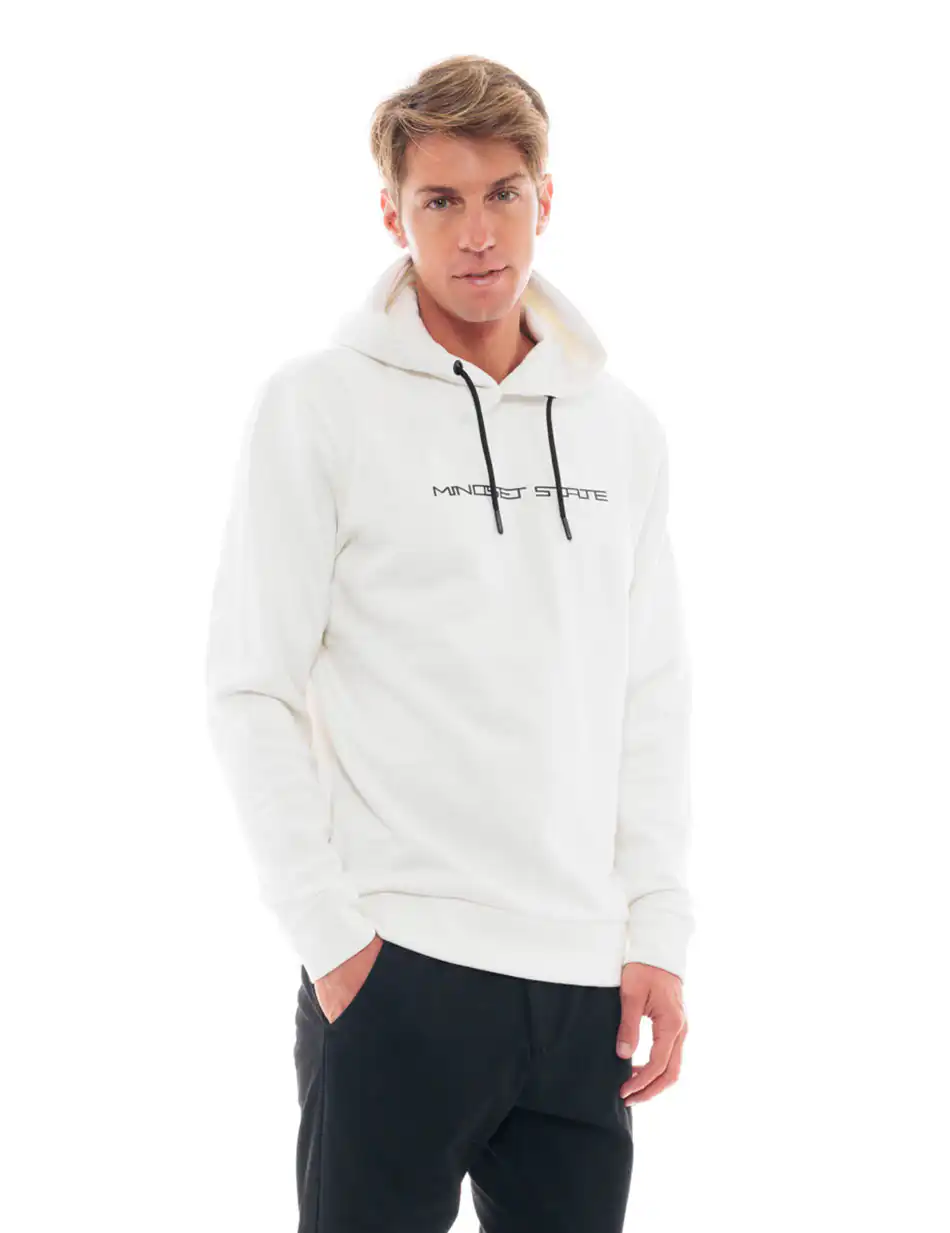Biston fashion ανδρική φούτερ μπλούζα με κουκούλα και τύπωμα 48-206-056 OFF WHITE