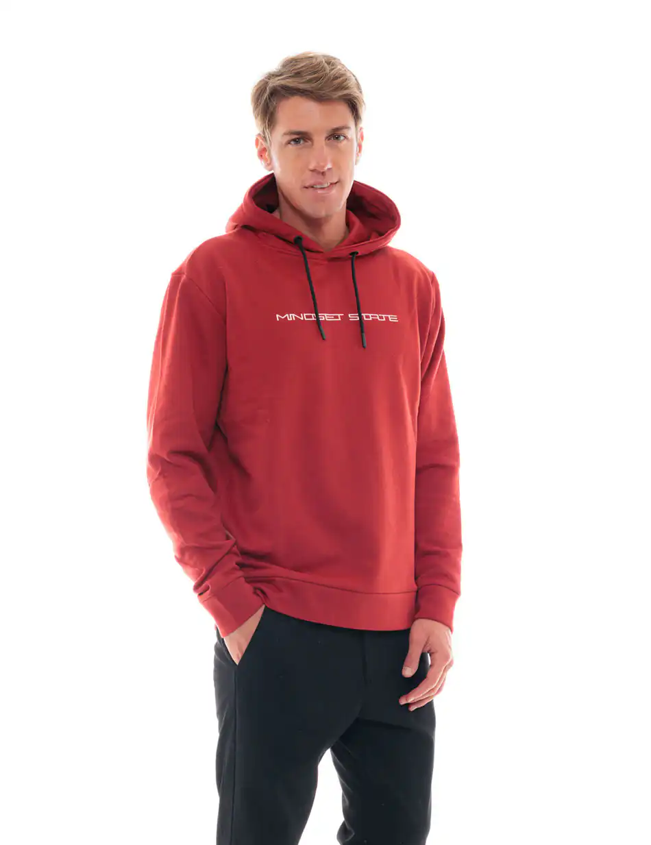 Biston fashion ανδρική φούτερ μπλούζα με κουκούλα και τύπωμα 48-206-056 RED