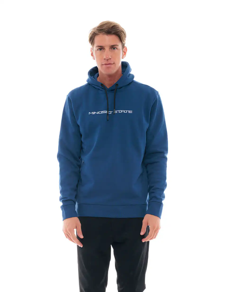 Biston fashion ανδρική φούτερ μπλούζα με κουκούλα και τύπωμα 48-206-056 INDIGO