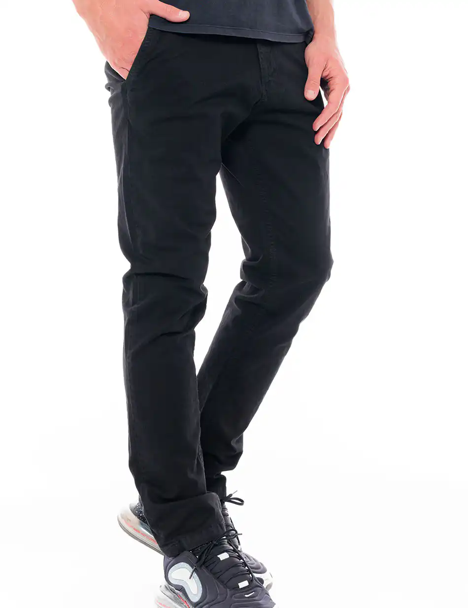 Biston fashion ανδρικό παντελόνι chinos 48-241-001 BLACK