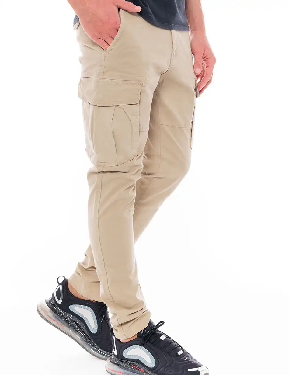 Biston fashion ανδρικό παντελόνι cargo 48-241-002 BEIGE