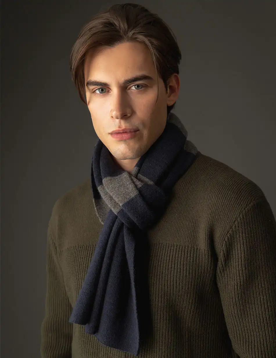 Biston fashion ανδρικό κασκώλ 48-501-008 NAVY