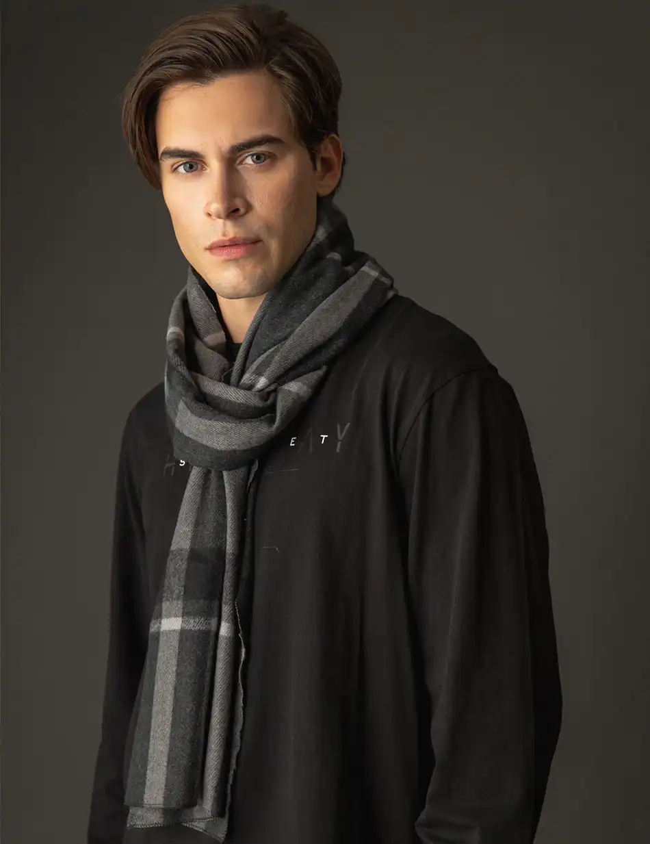 Biston fashion ανδρικό κασκώλ 48-501-011 DK GREY