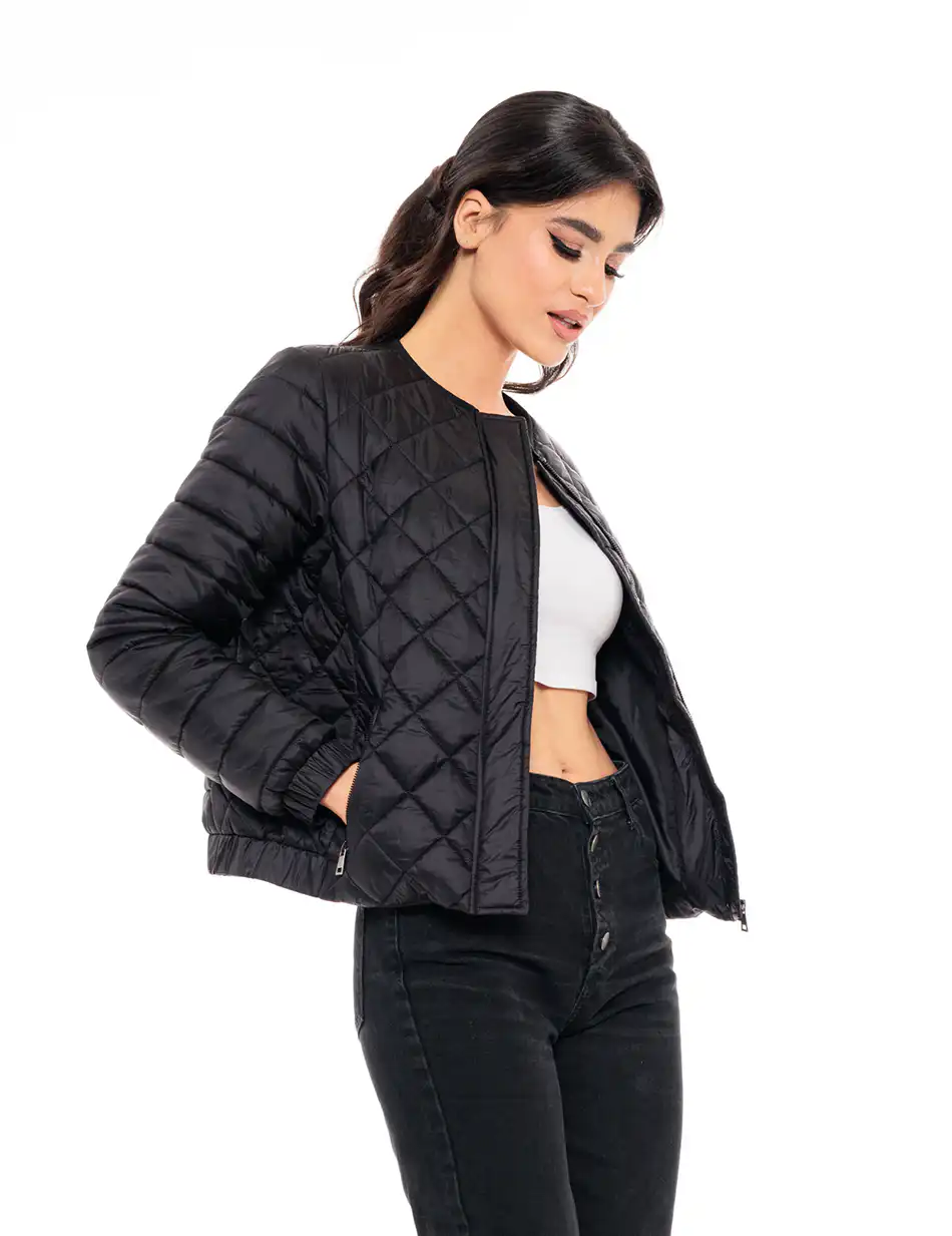 Splendid fashion γυναικείο μπουφάν χωρίς γιακά 49-101-003 BLACK