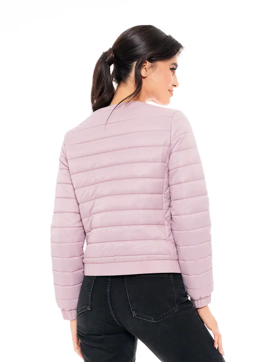 Splendid fashion γυναικείο μπουφάν χωρίς γιακά 49-101-003 PINK