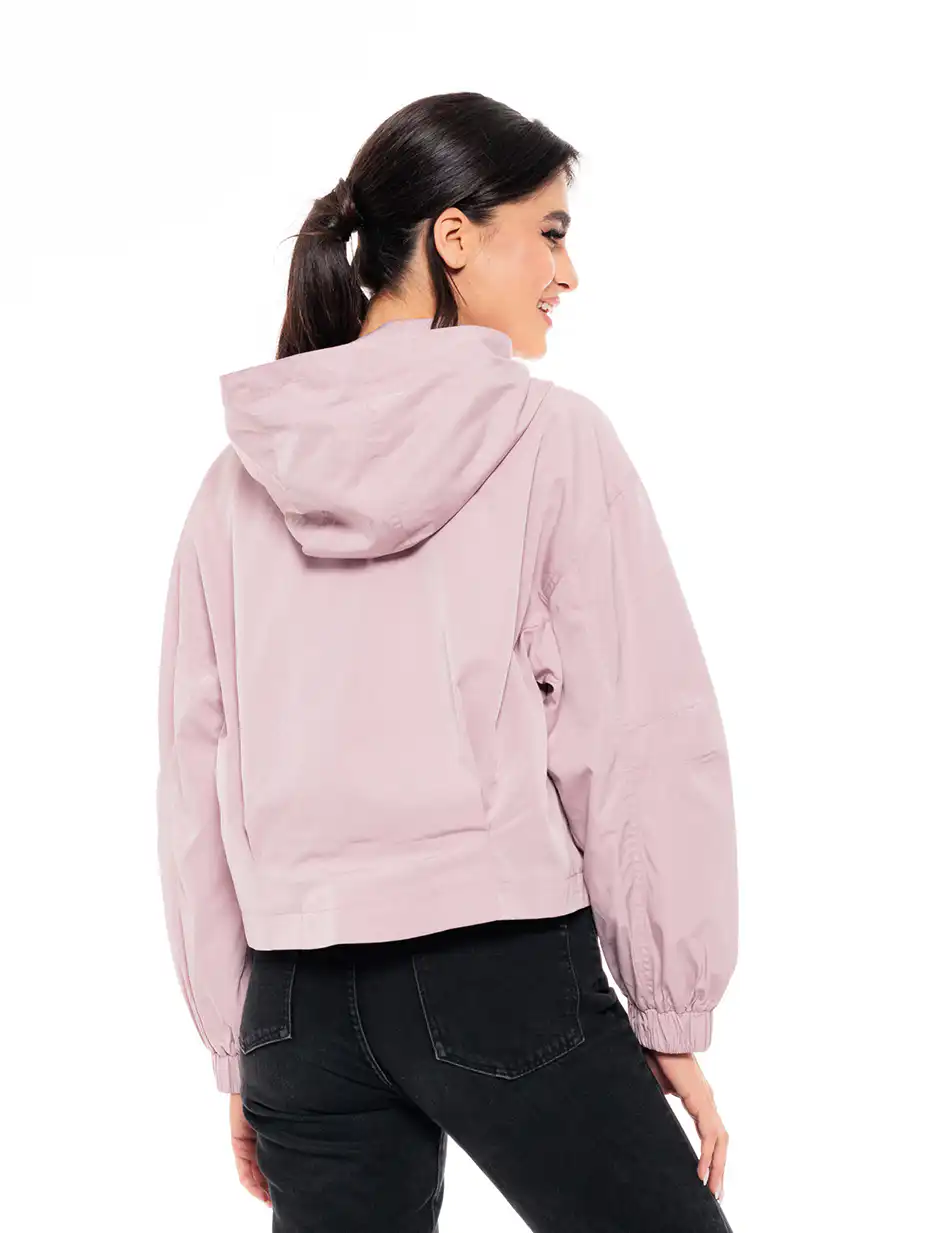 Biston fashion γυναικείο πανωφόρι με κουκούλα 49-101-017 PINK