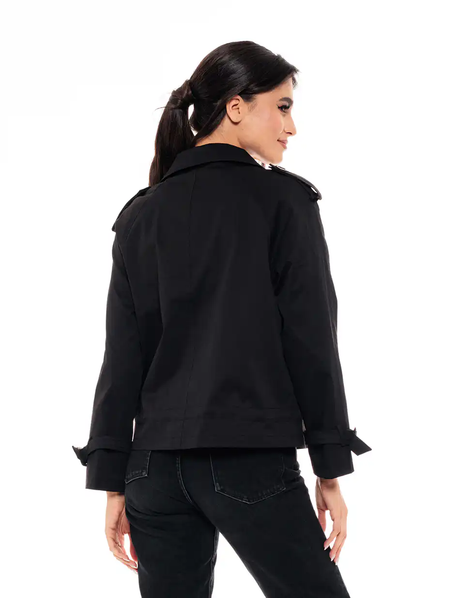 Biston fashion γυναικείο πανωφόρι με γιακά 49-101-023 BLACK