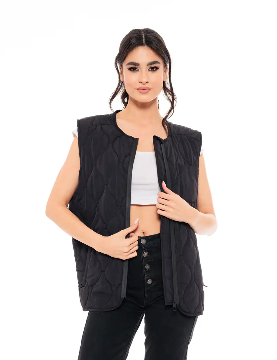 Splendid fashion γυναικείο αμάνικο μπουφάν 49-102-003 BLACK