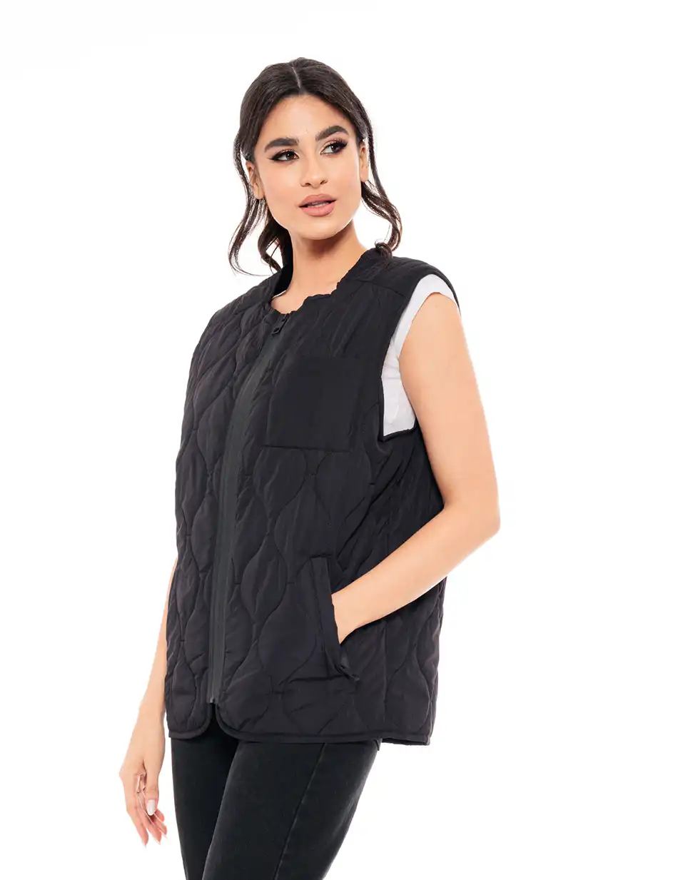 Splendid fashion γυναικείο αμάνικο μπουφάν 49-102-003 BLACK