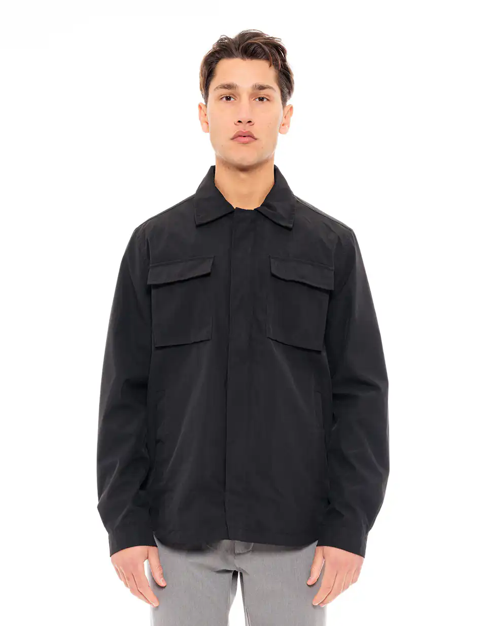 Biston fashion ανδρικό πανωφόρι τύπου sacket 49-201-003 BLACK