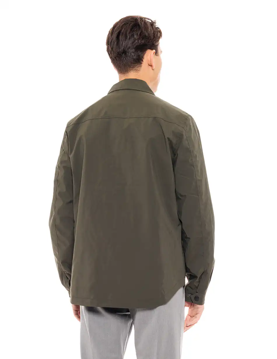 Biston fashion ανδρικό πανωφόρι τύπου sacket 49-201-003 DK GREEN