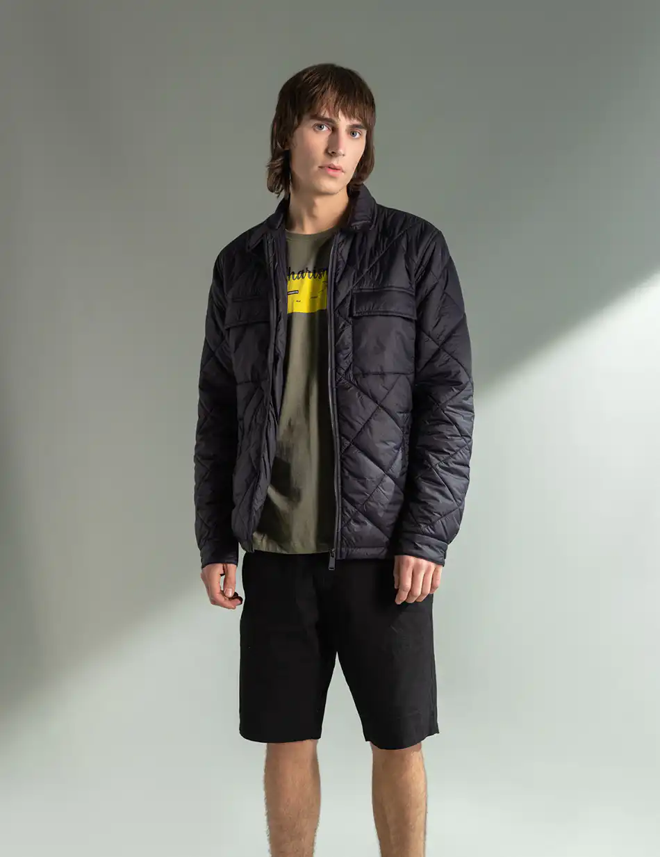 Splendid fashion ανδρικό πανωφόρι τύπου sacket 49-201-004 BLACK