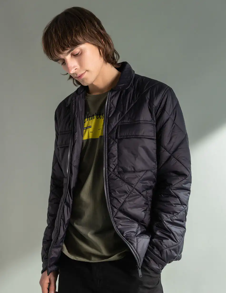 Splendid fashion ανδρικό πανωφόρι τύπου sacket 49-201-004 BLACK