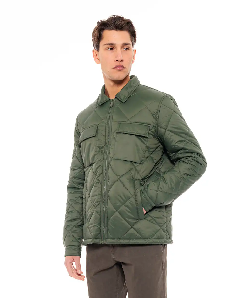 Splendid fashion ανδρικό πανωφόρι τύπου sacket 49-201-004 GREEN