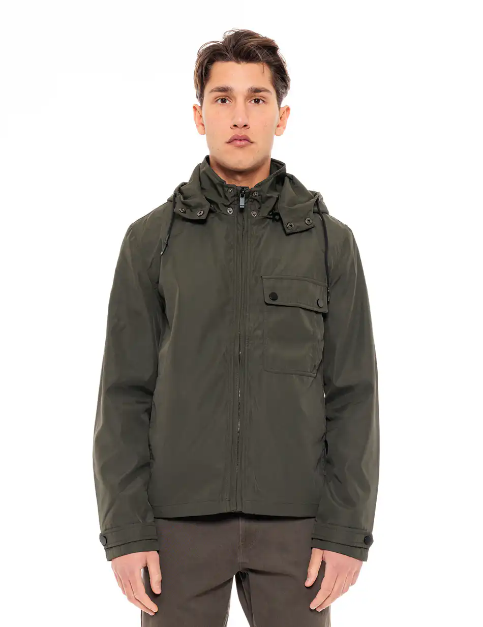 Splendid fashion ανδρικό πανωφόρι με κουκούλα 49-201-006 DK GREEN