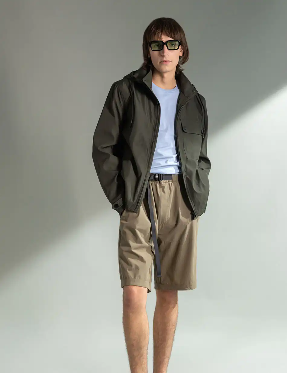 Splendid fashion ανδρικό πανωφόρι με κουκούλα 49-201-006 DK GREEN