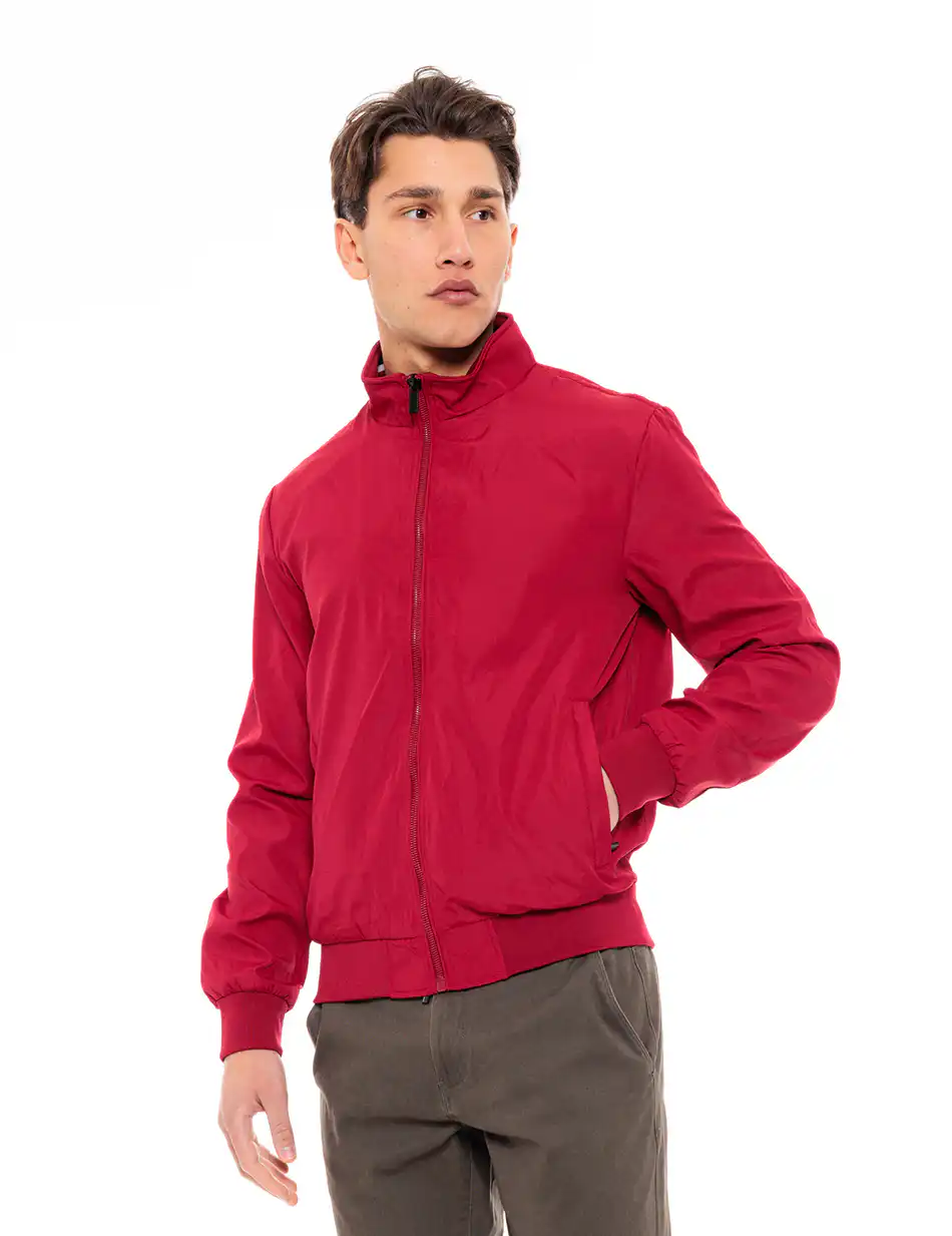 Splendid fashion ανδρικό πανωφόρι με γιακά 49-201-009 RED