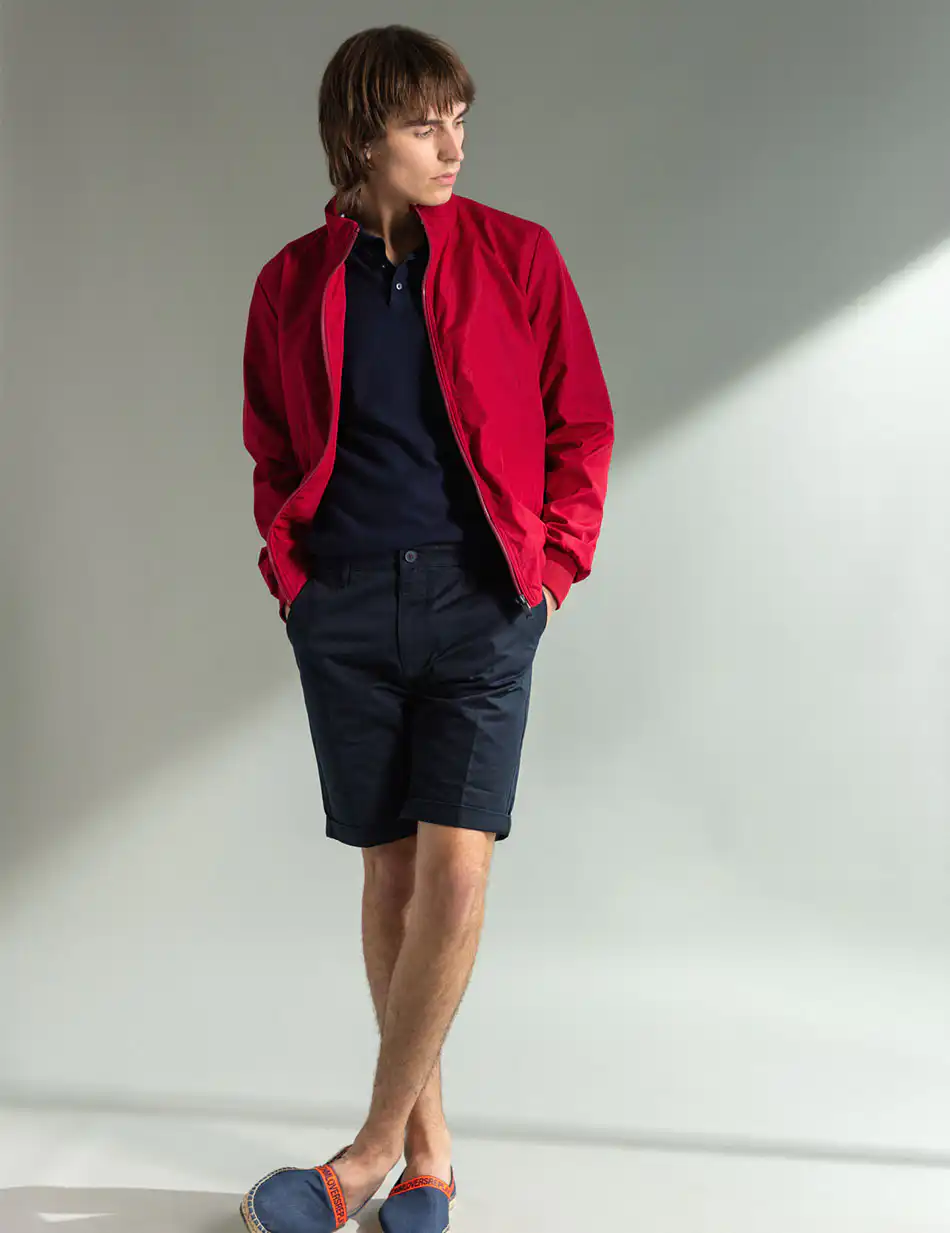 Splendid fashion ανδρικό πανωφόρι με γιακά 49-201-009 RED