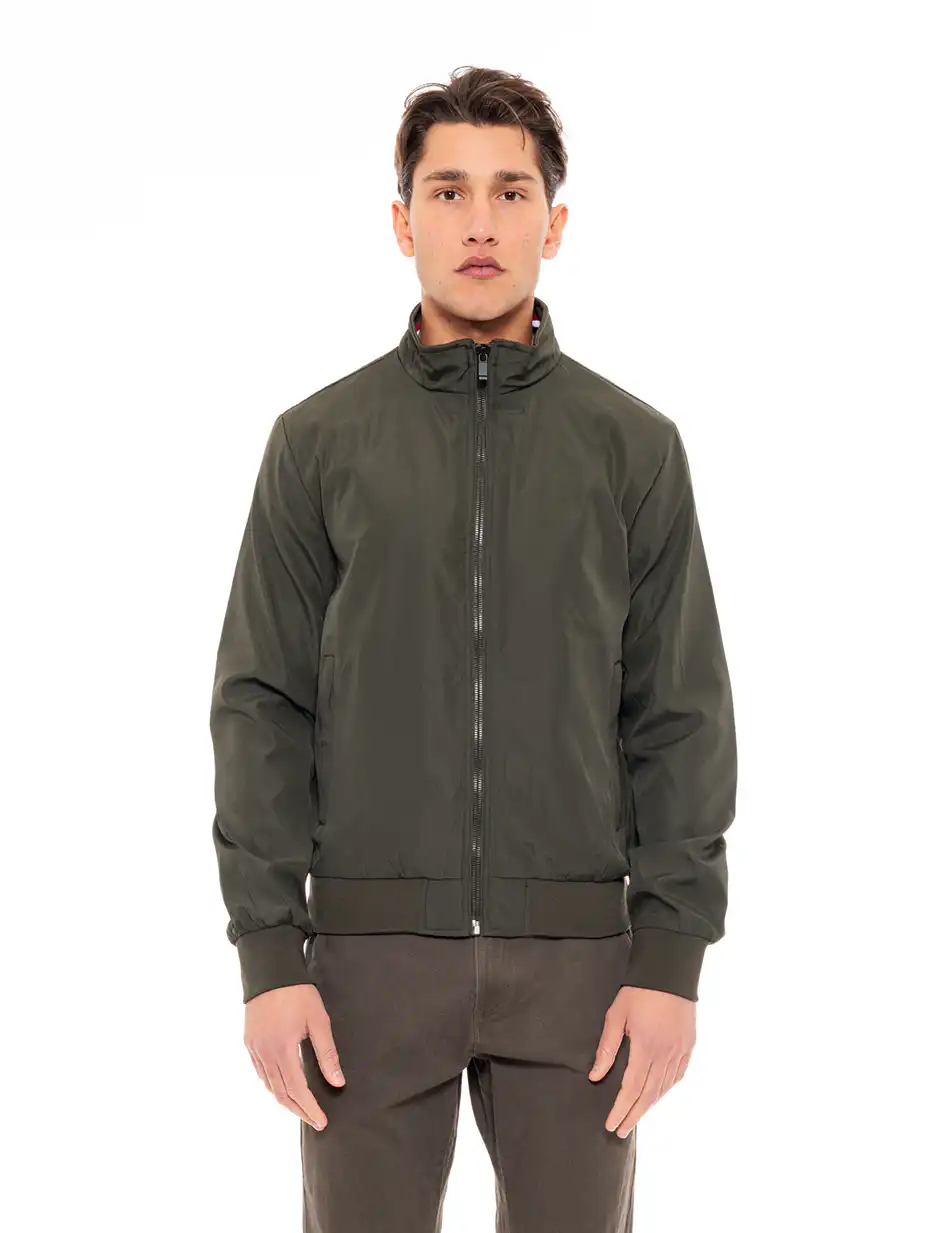 Splendid fashion ανδρικό πανωφόρι με γιακά 49-201-009 DK GREEN