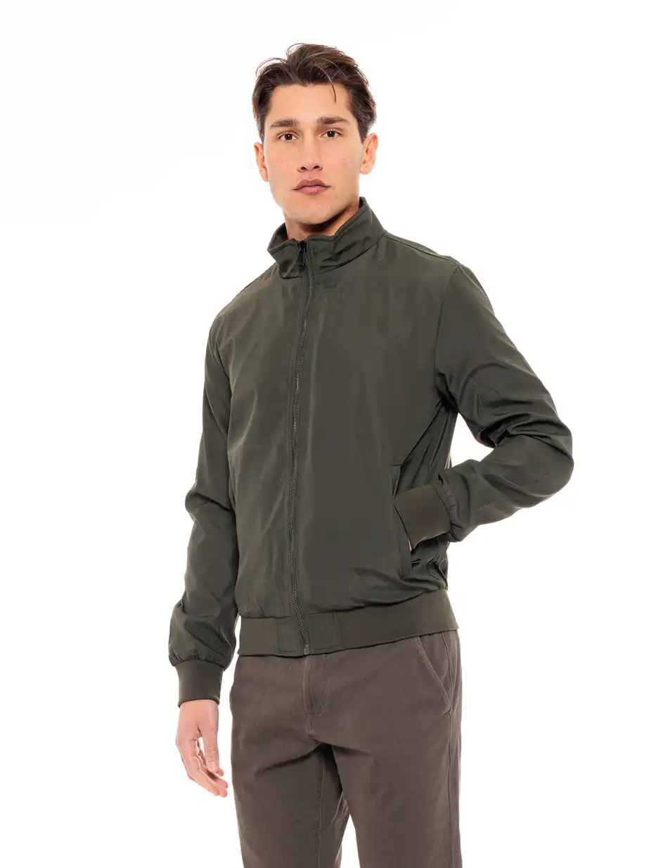 Splendid fashion ανδρικό πανωφόρι με γιακά 49-201-009 DK GREEN