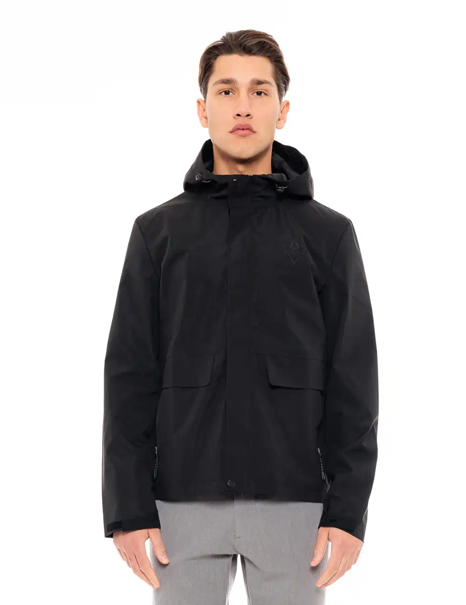 Biston fashion ανδρικό πανωφόρι με κουκούλα 49-201-017 BLACK