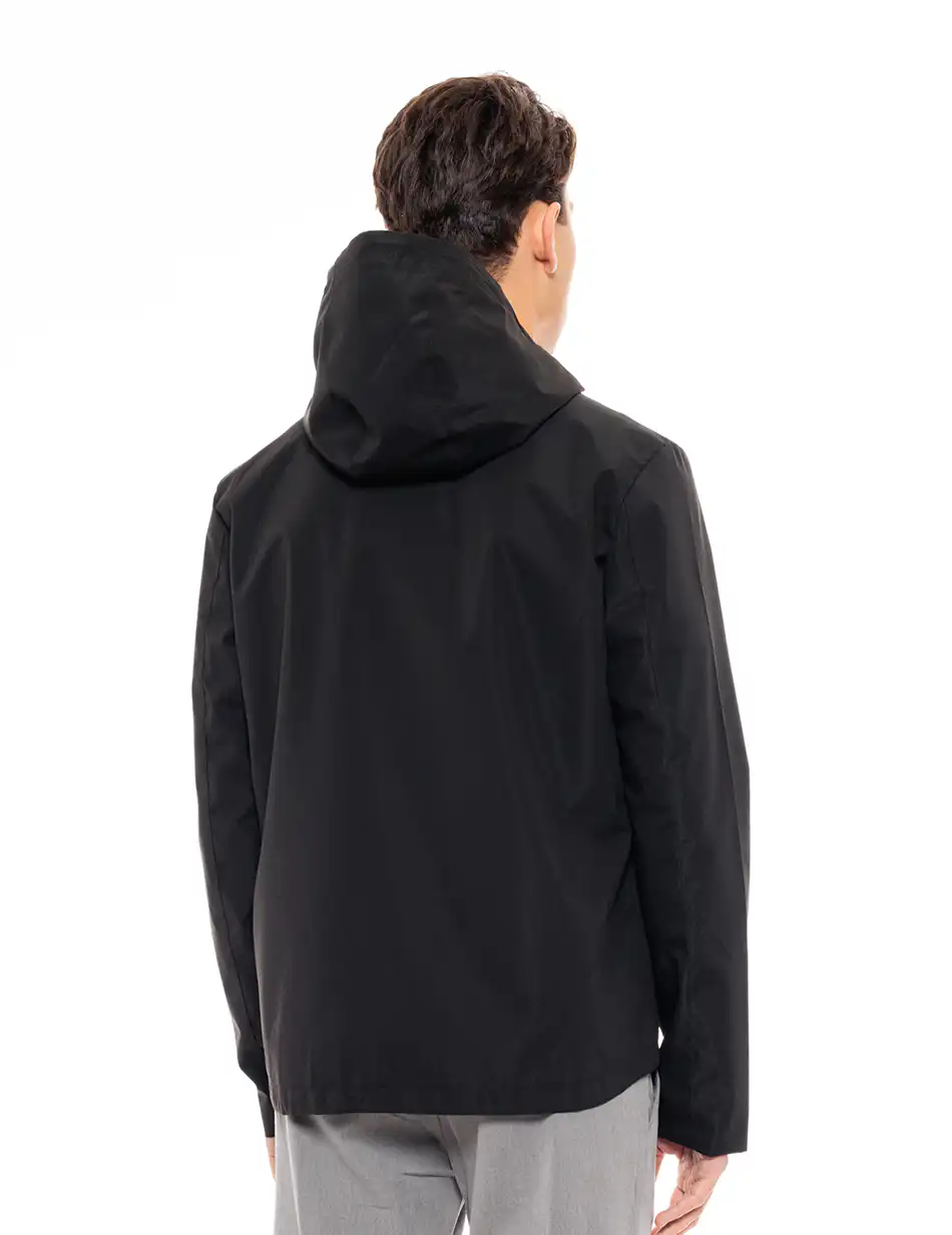 Biston fashion ανδρικό πανωφόρι με κουκούλα 49-201-017 BLACK