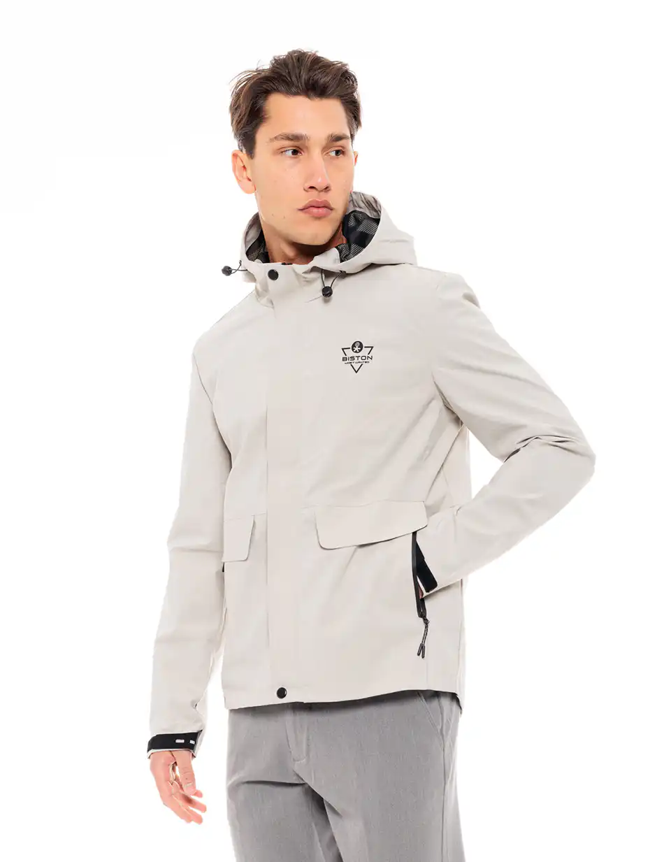 Biston fashion ανδρικό πανωφόρι με κουκούλα 49-201-017 ICE