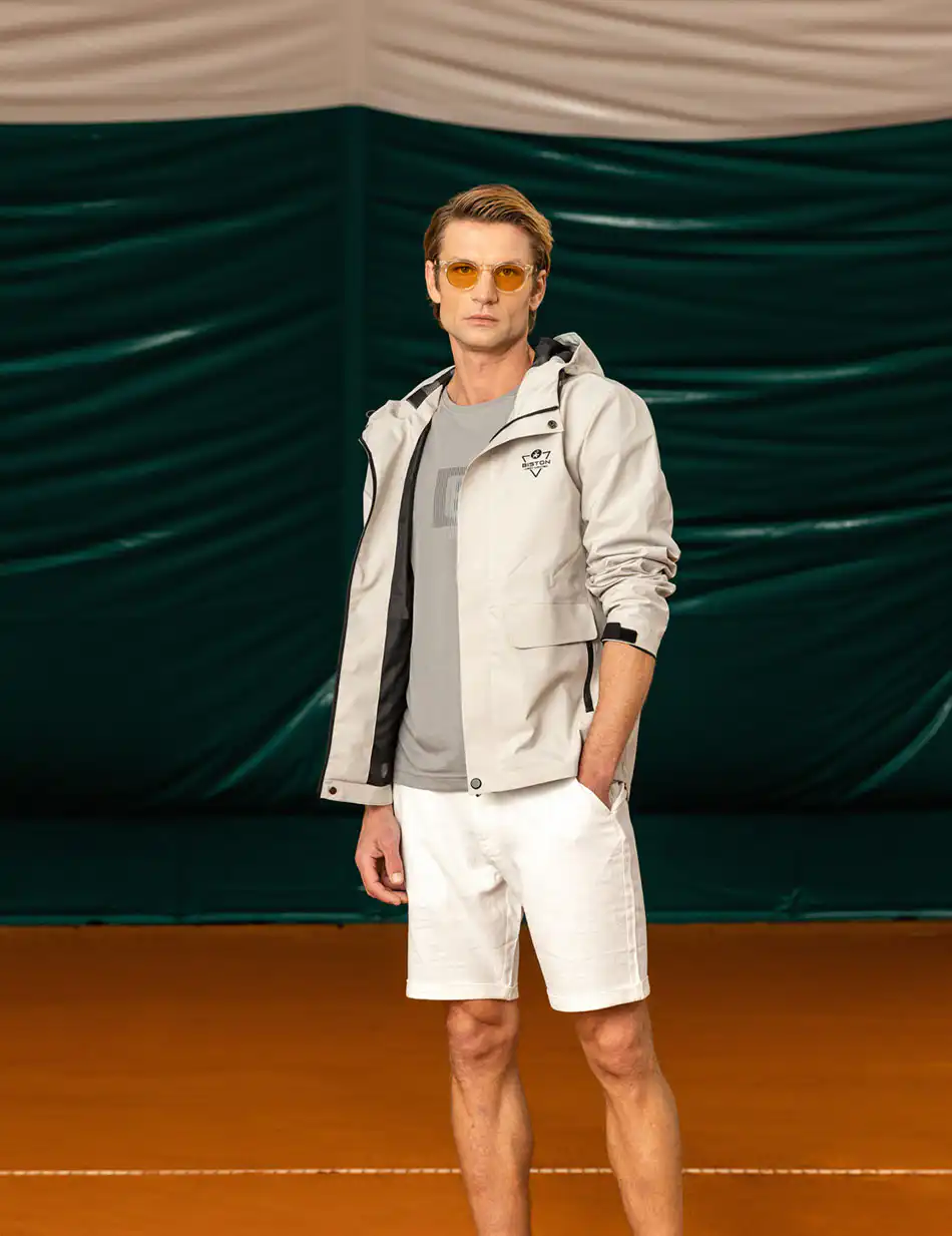 Biston fashion ανδρικό πανωφόρι με κουκούλα 49-201-017 ICE