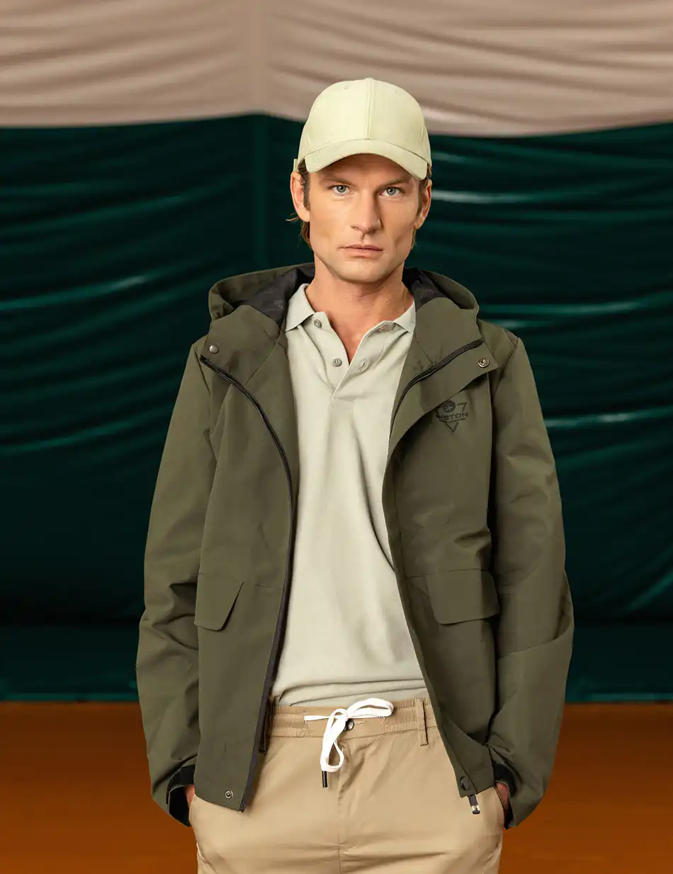 Biston fashion ανδρικό πανωφόρι με κουκούλα 49-201-017 OLIVE