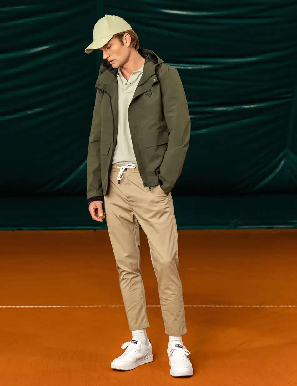 Biston fashion ανδρικό πανωφόρι με κουκούλα 49-201-017 OLIVE