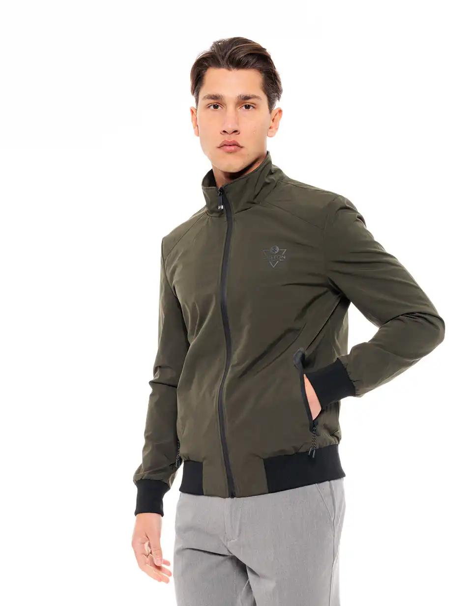 Biston fashion ανδρικό πανωφόρι με γιακά 49-201-019 OLIVE