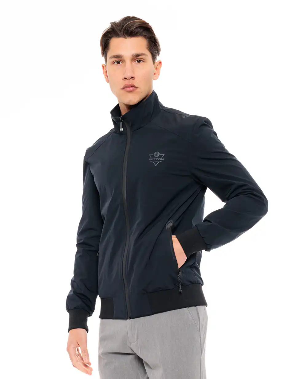 Biston fashion ανδρικό πανωφόρι με γιακά 49-201-019 NAVY