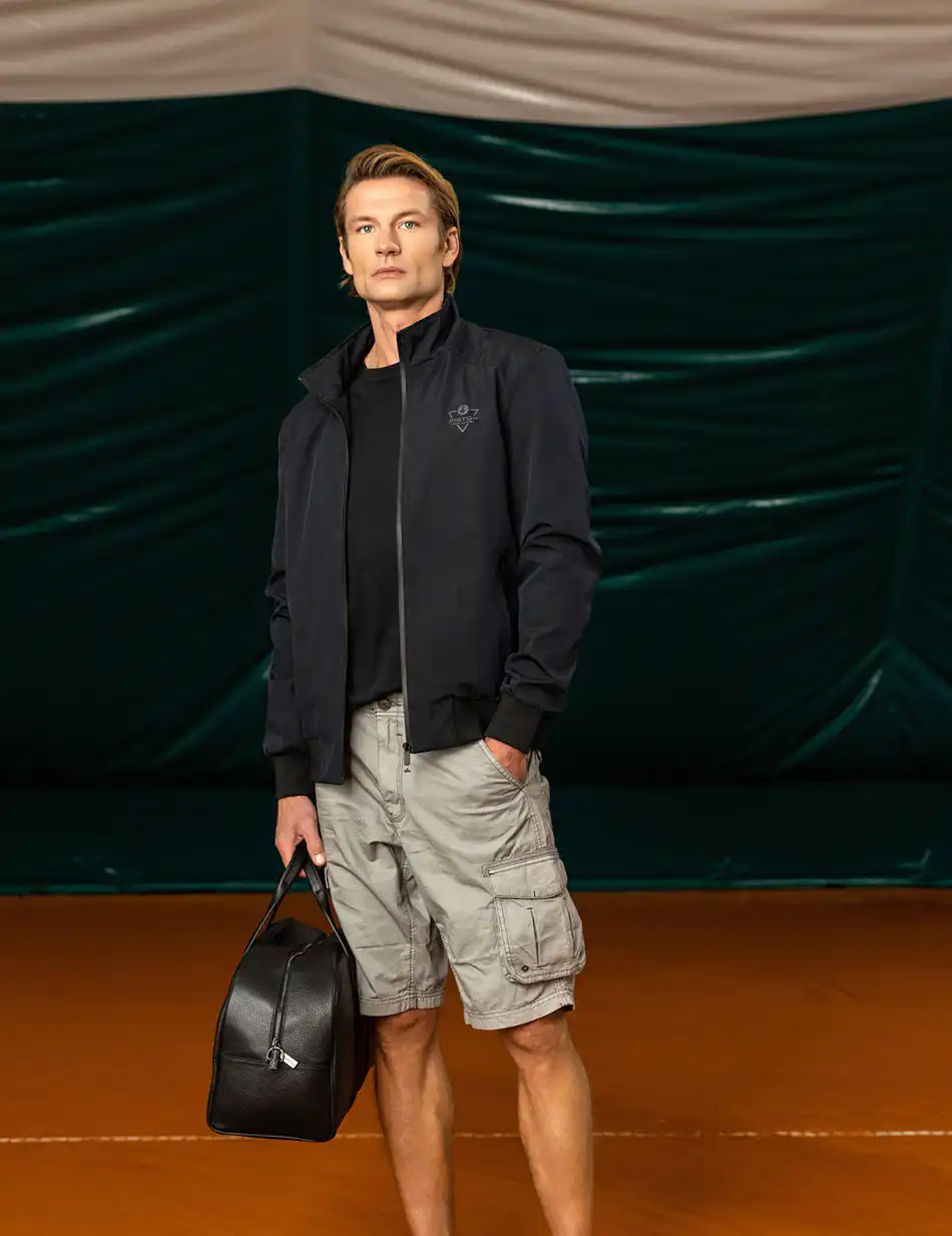 Biston fashion ανδρικό πανωφόρι με γιακά 49-201-019 NAVY