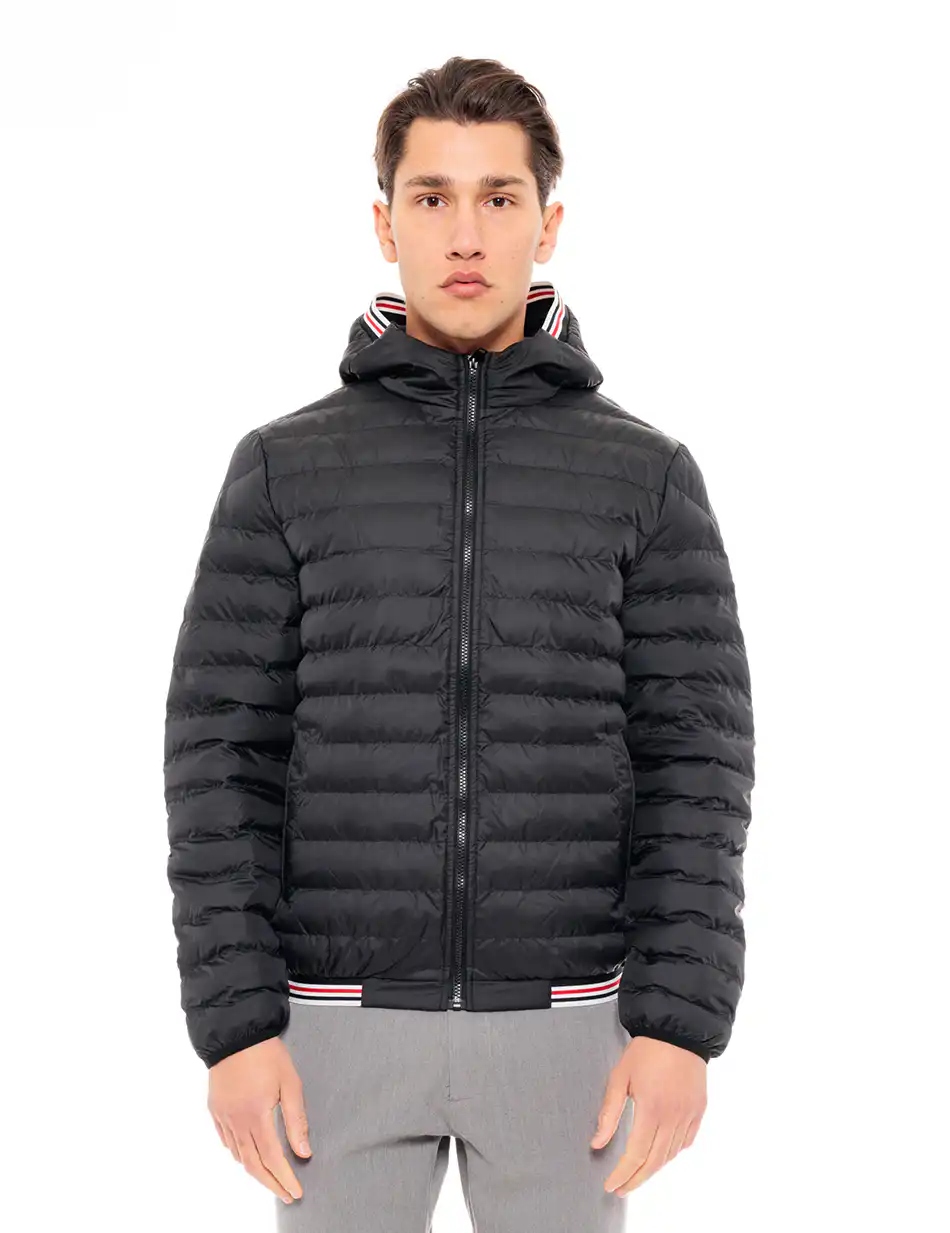 Biston fashion ανδρικό μπουφάν με κουκούλα 49-201-022 BLACK