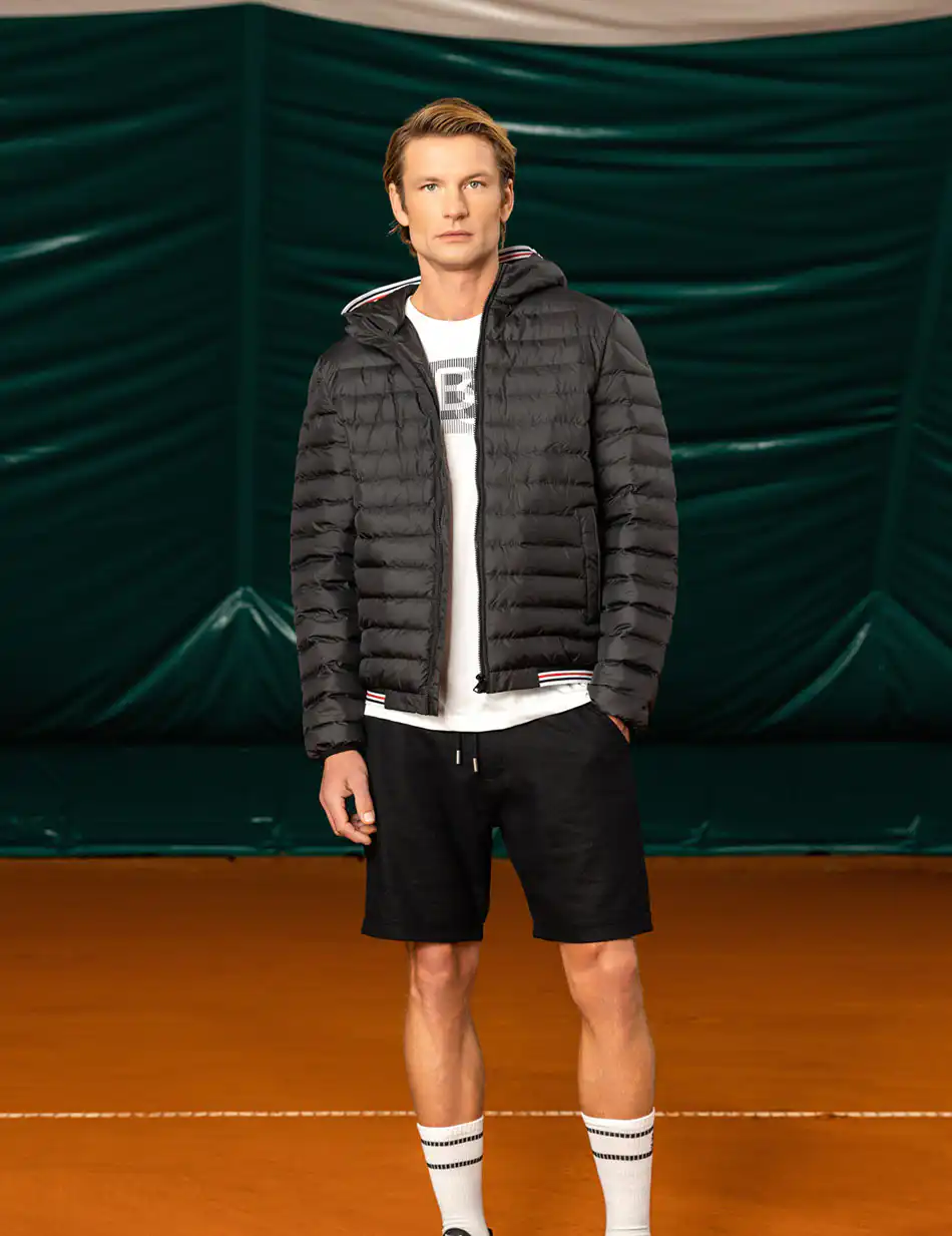 Biston fashion ανδρικό μπουφάν με κουκούλα 49-201-022 BLACK