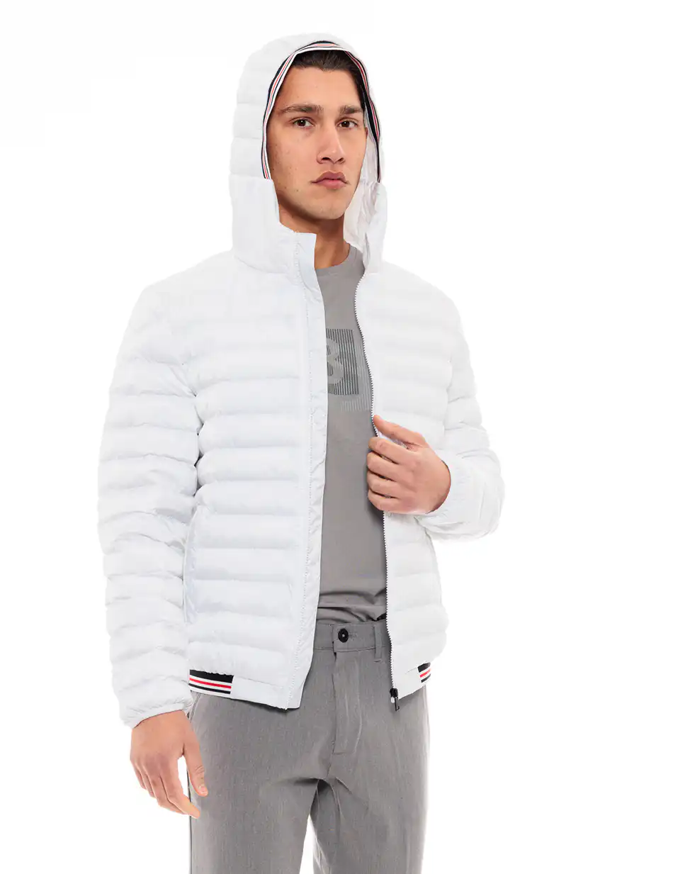 Biston fashion ανδρικό μπουφάν με κουκούλα 49-201-022 WHITE