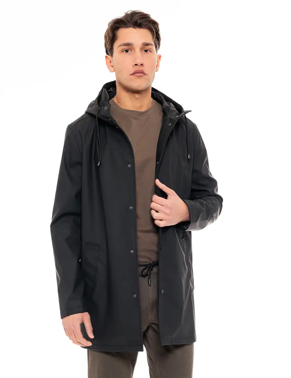 Splendid fashion ανδρικό πανωφόρι με κουκούλα 49-201-031 BLACK
