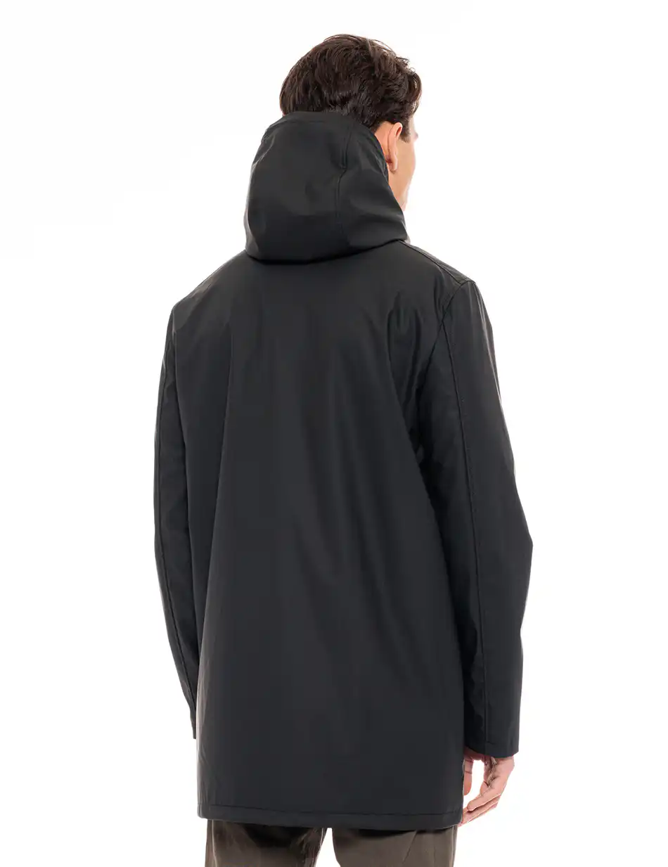 Splendid fashion ανδρικό πανωφόρι με κουκούλα 49-201-031 BLACK