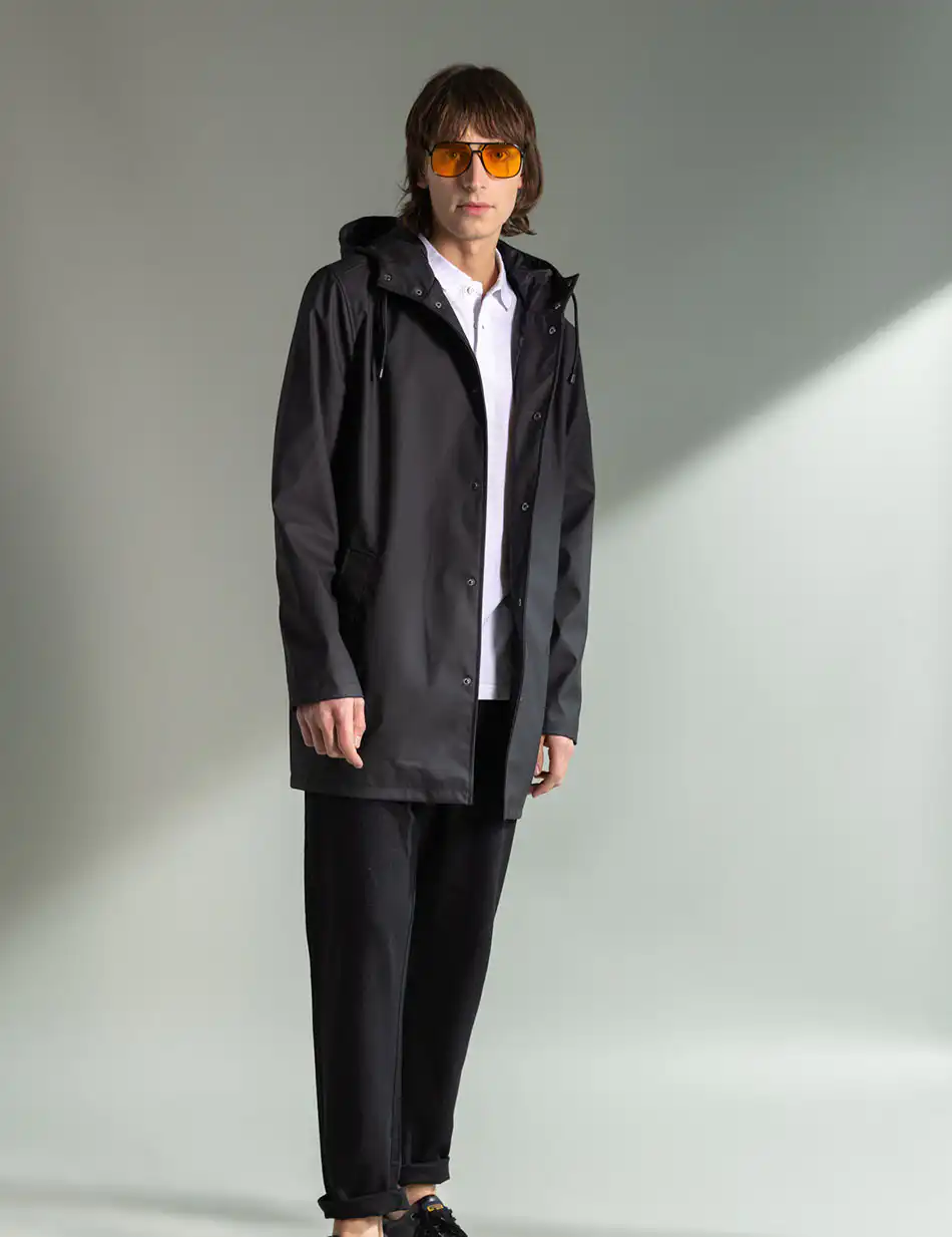 Splendid fashion ανδρικό πανωφόρι με κουκούλα 49-201-031 BLACK