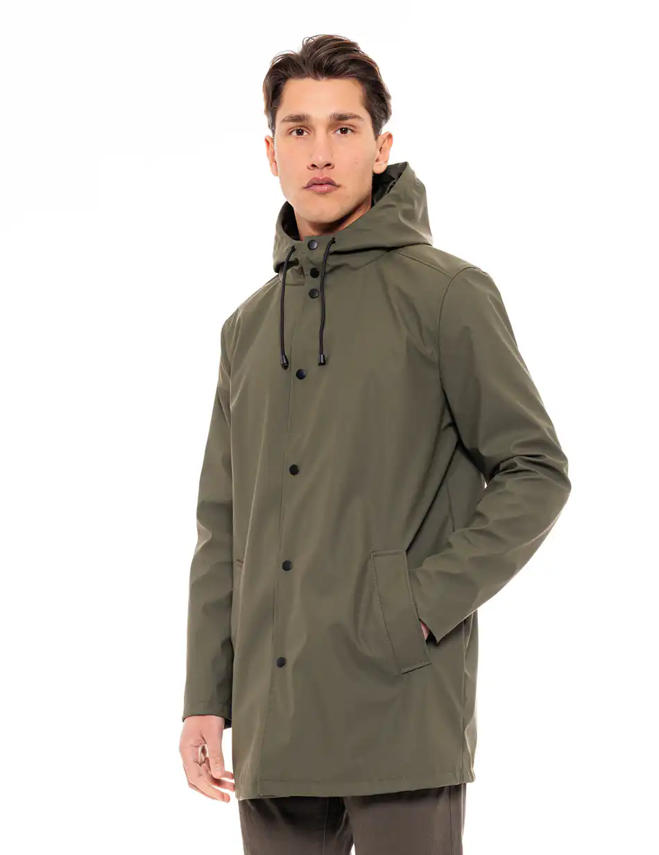 Splendid fashion ανδρικό πανωφόρι με κουκούλα 49-201-031 GREEN