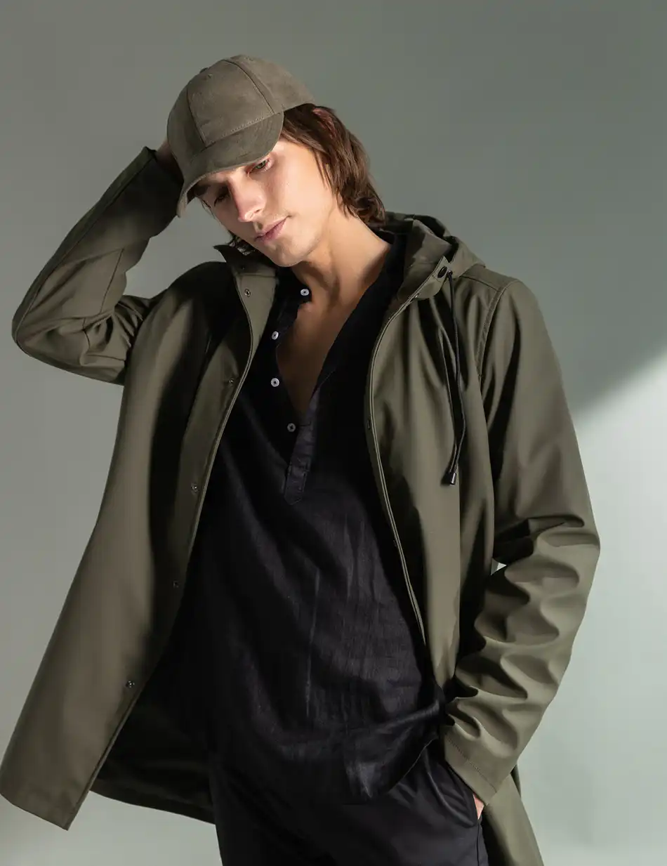 Splendid fashion ανδρικό πανωφόρι με κουκούλα 49-201-031 GREEN