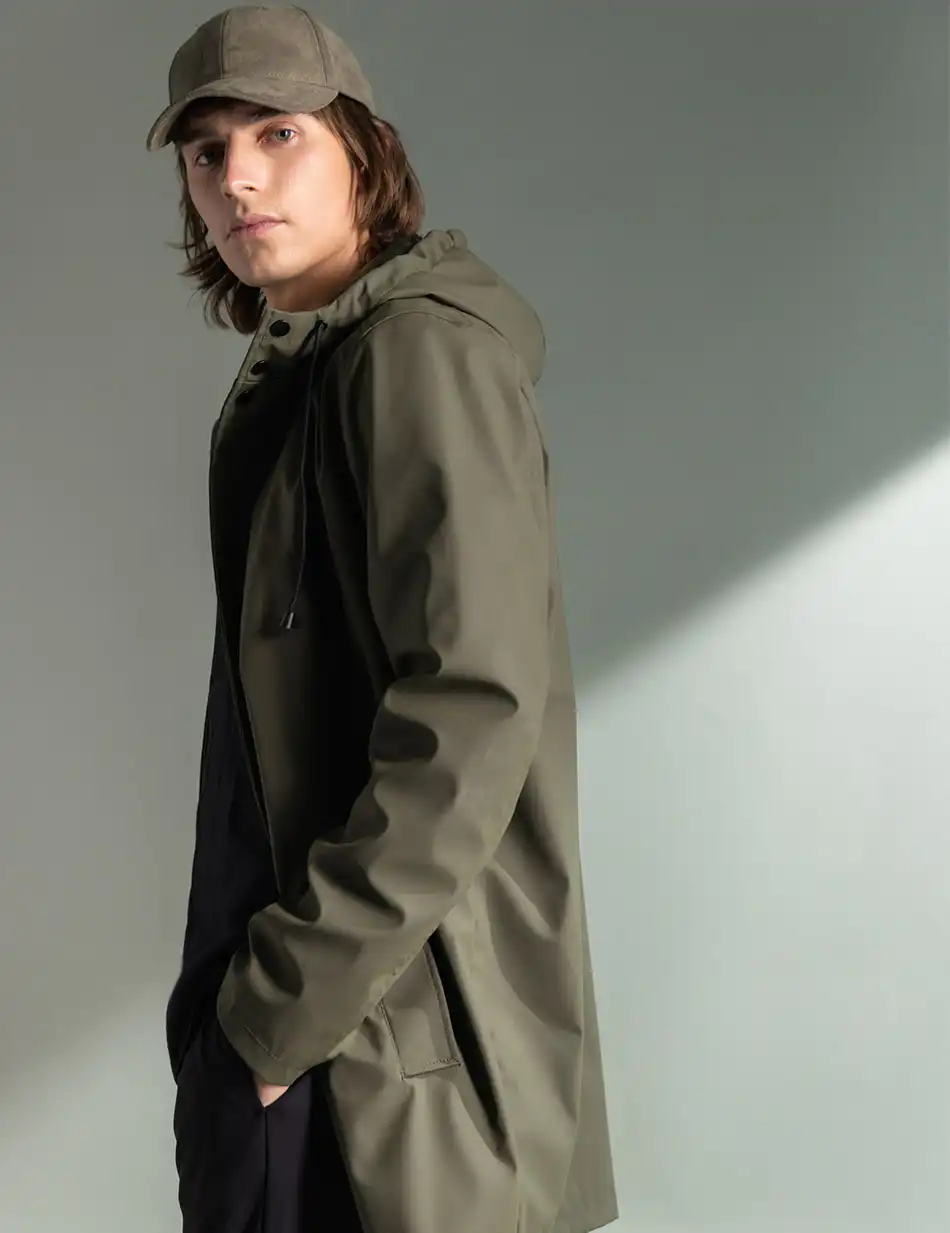 Splendid fashion ανδρικό πανωφόρι με κουκούλα 49-201-031 GREEN