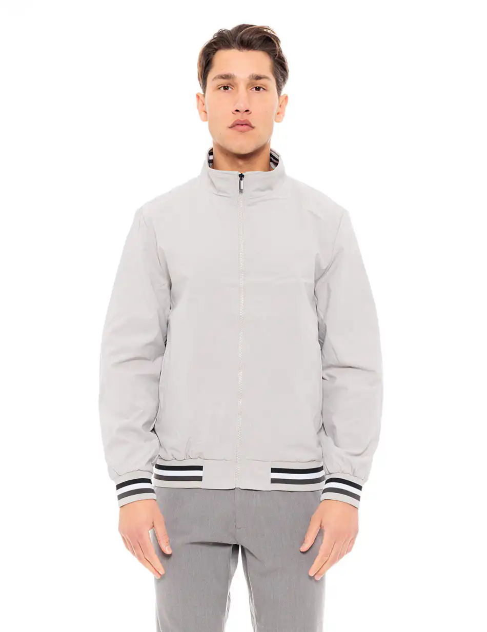 Biston fashion ανδρικό πανωφόρι με γιακά 49-201-044 LT GREY