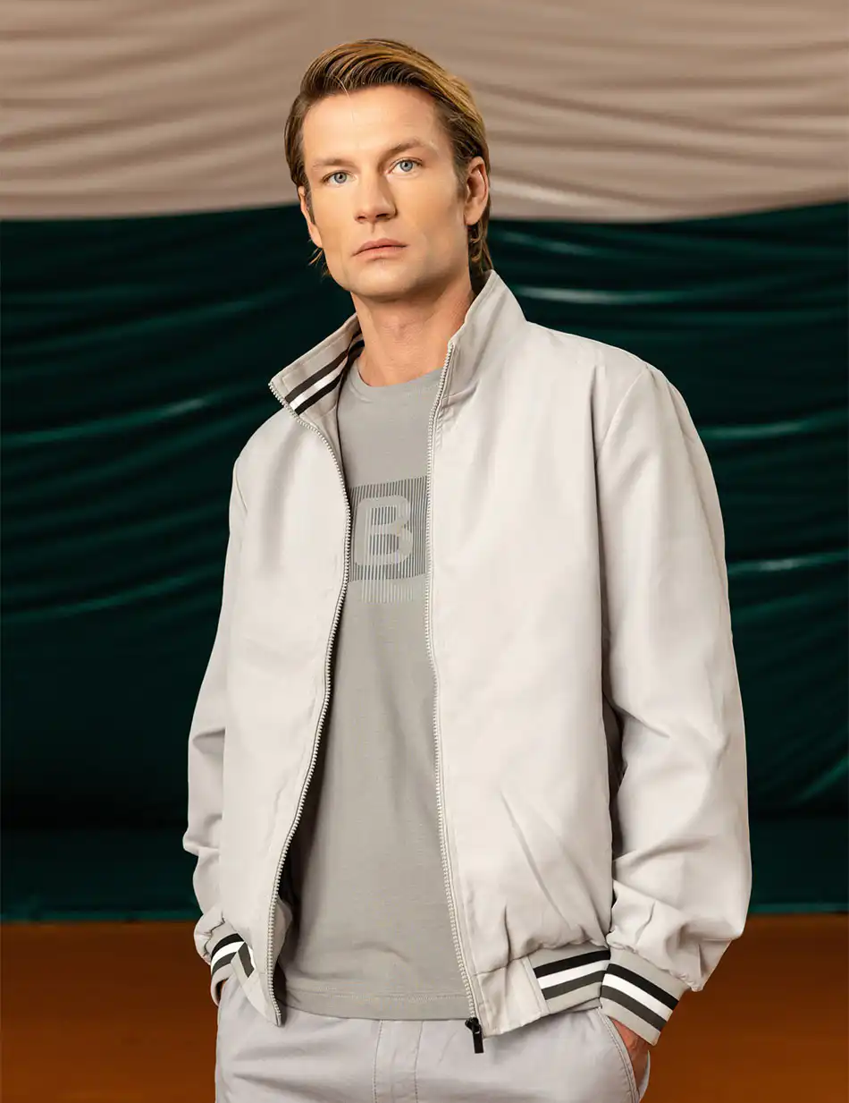 Biston fashion ανδρικό πανωφόρι με γιακά 49-201-044 LT GREY