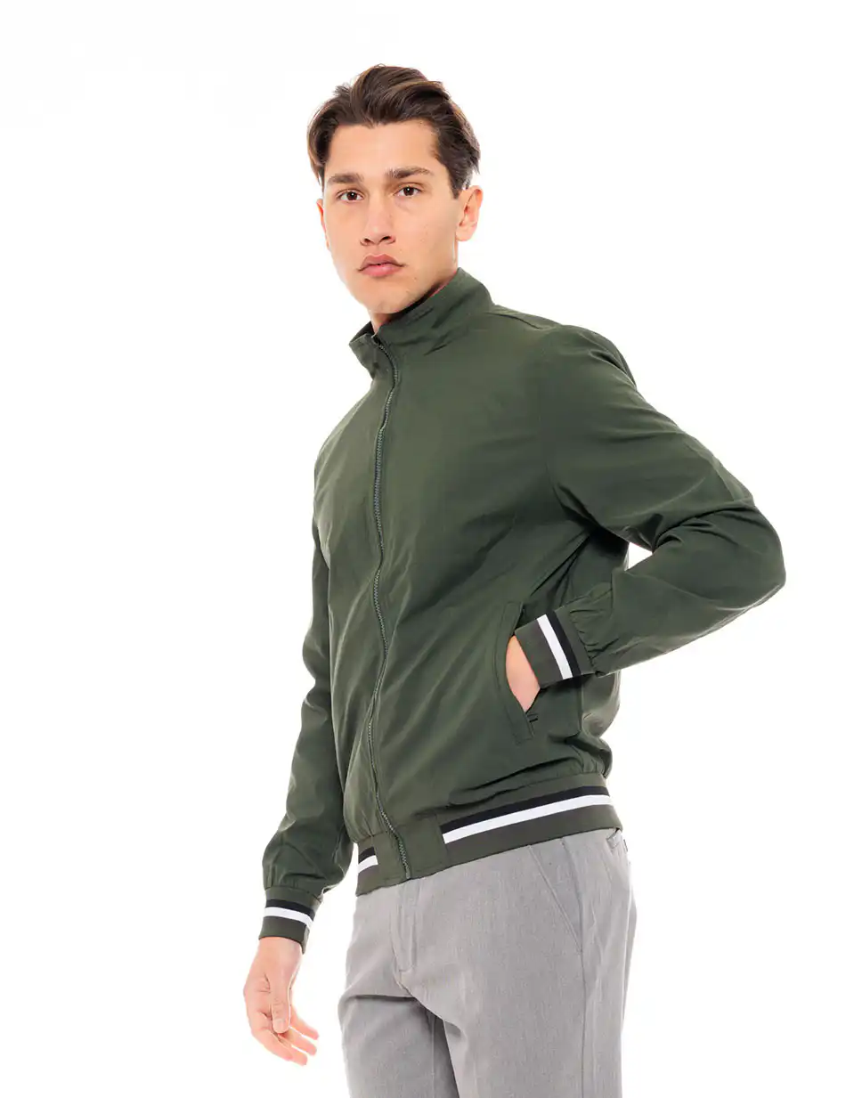 Biston fashion ανδρικό πανωφόρι με γιακά 49-201-044 DK GREEN