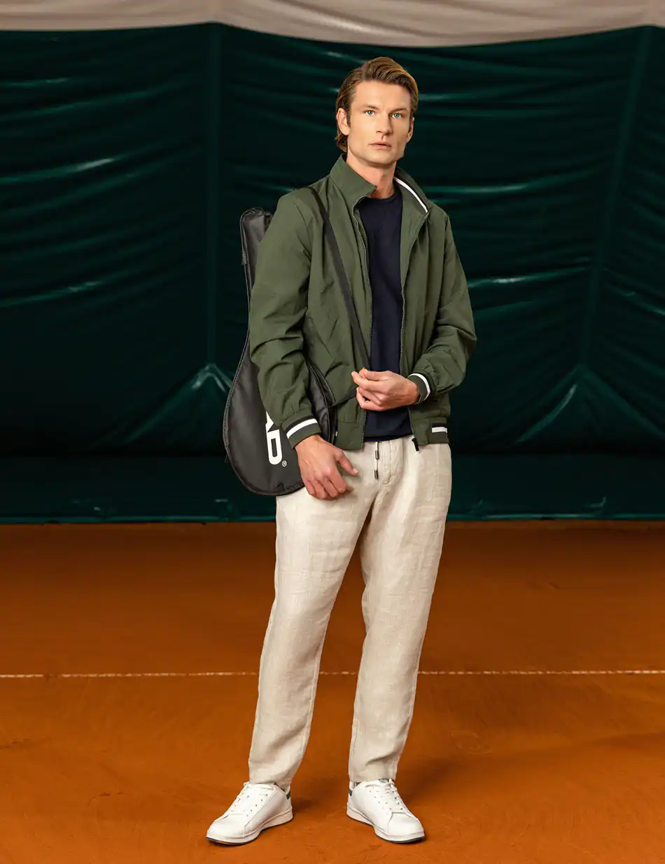 Biston fashion ανδρικό πανωφόρι με γιακά 49-201-044 DK GREEN