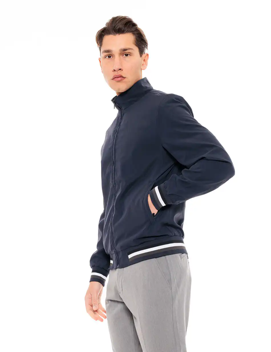 Biston fashion ανδρικό πανωφόρι με γιακά 49-201-044 NAVY